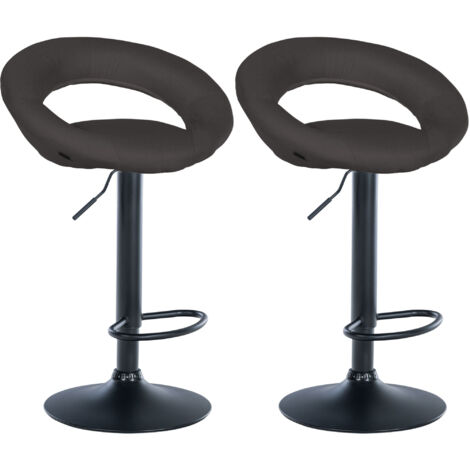 Set di 2 sgabelli da bar in tessuto Olinda grigio scuro nero