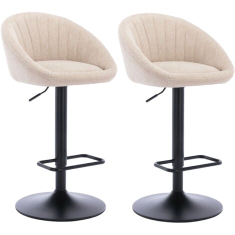 WAHSON OFFICE CHAIRS Set di 2 Sgabelli da Bar in Tessuto Sgabelli Alti Girevole Cucina Sedie da Bar Regolabile，Verde