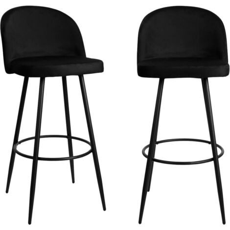 Set di 2 sgabelli da bar in velluto L52 cm - HOUNDI