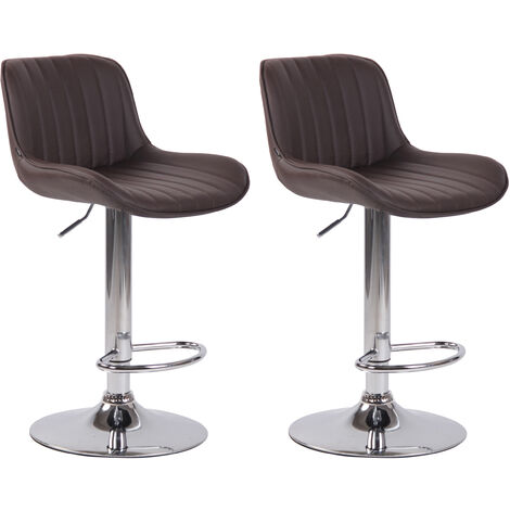 Set di 2 sgabelli da bar Lentini in similpelle marrone cromo