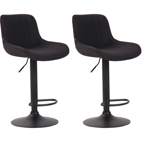 Set di 2 sgabelli da bar Lentini in tessuto nero nero