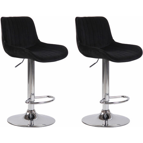Set di 2 sgabelli da bar Lentini Velvet nero cromo