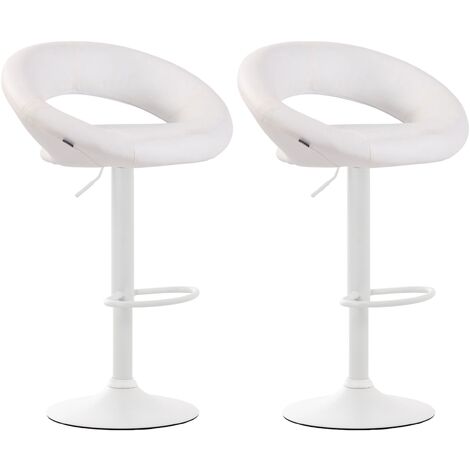 Set di 2 sgabelli da bar Olinda in finta pelle bianco bianco