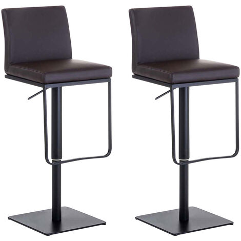 Set di 2 sgabelli da bar Panama rivestiti in similpelle marrone nero
