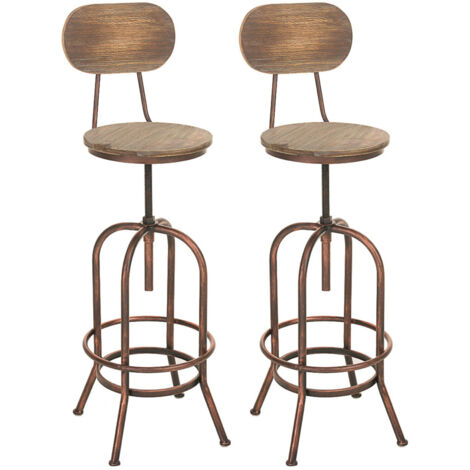 Set di 2 sgabelli da bar Pino bronzo