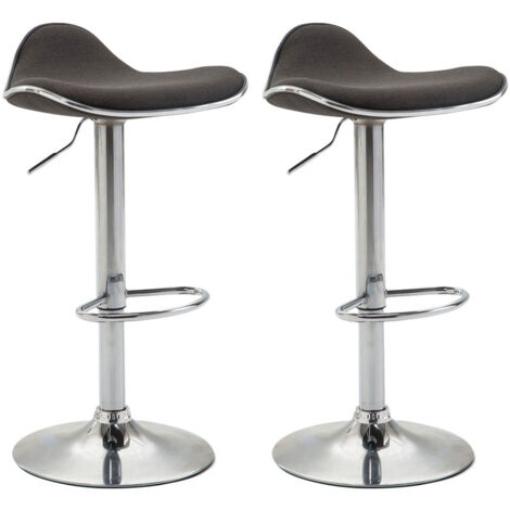 Set di 2 sgabelli da bar seduta ergonomica in tessuto grigio scuro piede a tromba in metallo 100004410