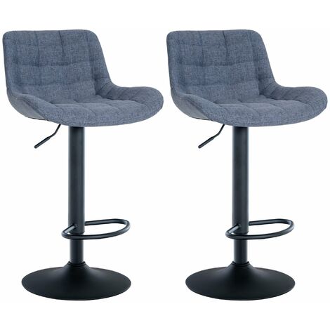 Set di 2 sgabelli da bar Tover blu Tessuto