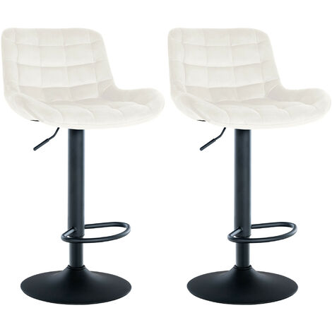 Set di 2 sgabelli da bar Tover crema Velluto