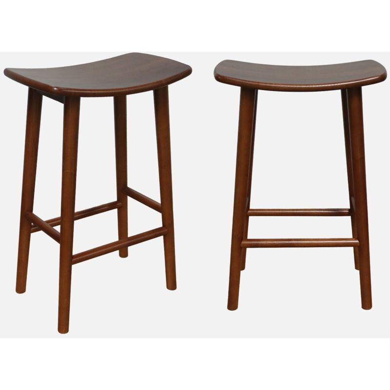 Sweeek Set Di 2 Sgabelli Da Bar Vintage In Legno Di Hevea 66cm