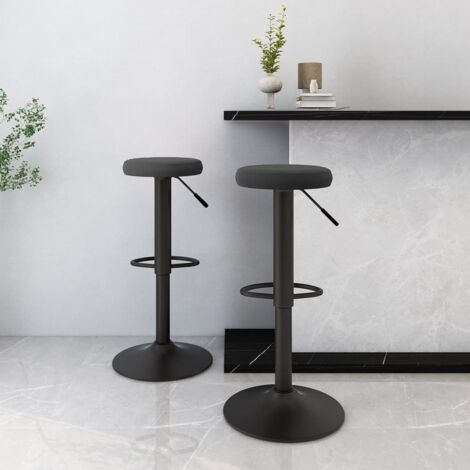 Set di 2 Sgabelli da Bar，Sgabelli Alti，Sgabelli Cucina，Sedie da Bar Neri in Velluto CWW800961 BonneVie