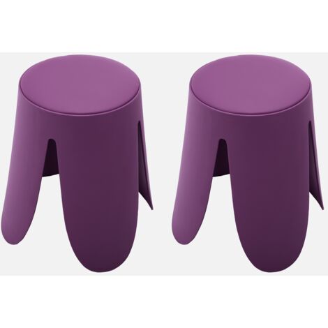Set di 2 sgabelli impilabili in similpelle