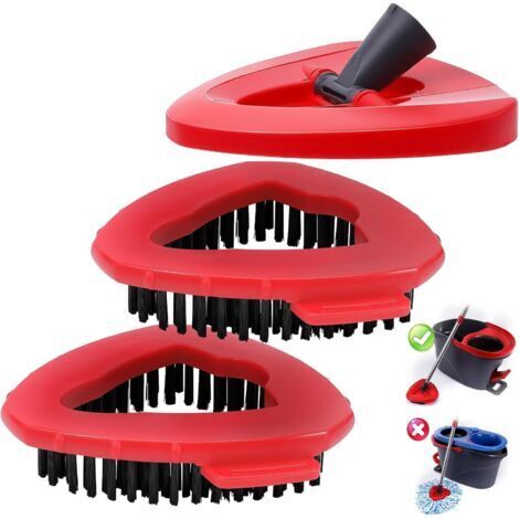 Set di 2 spazzole e 1 testina mocio rotante, base di ricambio per i sistemi a serbatoio singolo O Ceda e Viled EasyWring.