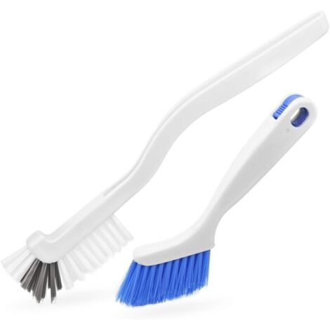 Set di 2 spazzole per la pulizia, piccola spazzola per la pulizia del lavandino, spazzola con manico, spazzole per la pulizia delle fughe dei bordi della cucina e del bagno