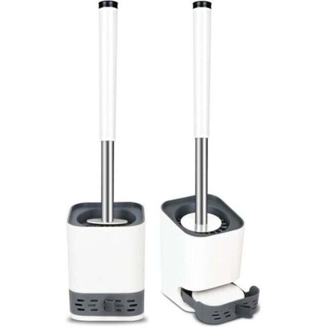 Set di 2 spazzole per WC in silicone per bagno, WC per ospiti, a parete e autoportanti