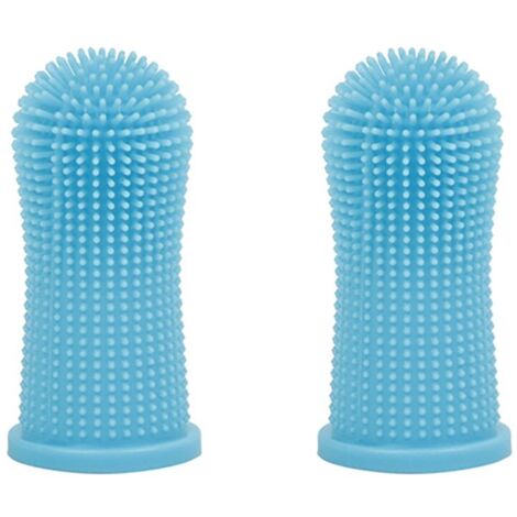 Set di 2 spazzolini da denti in silicone, blu