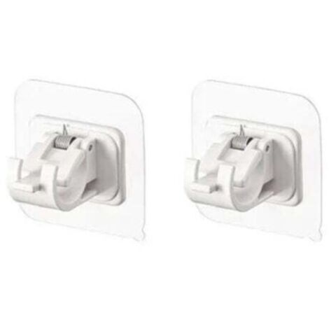 Set di 2 staffe autoadesive bianche per asta per tende - Supporto per tende,