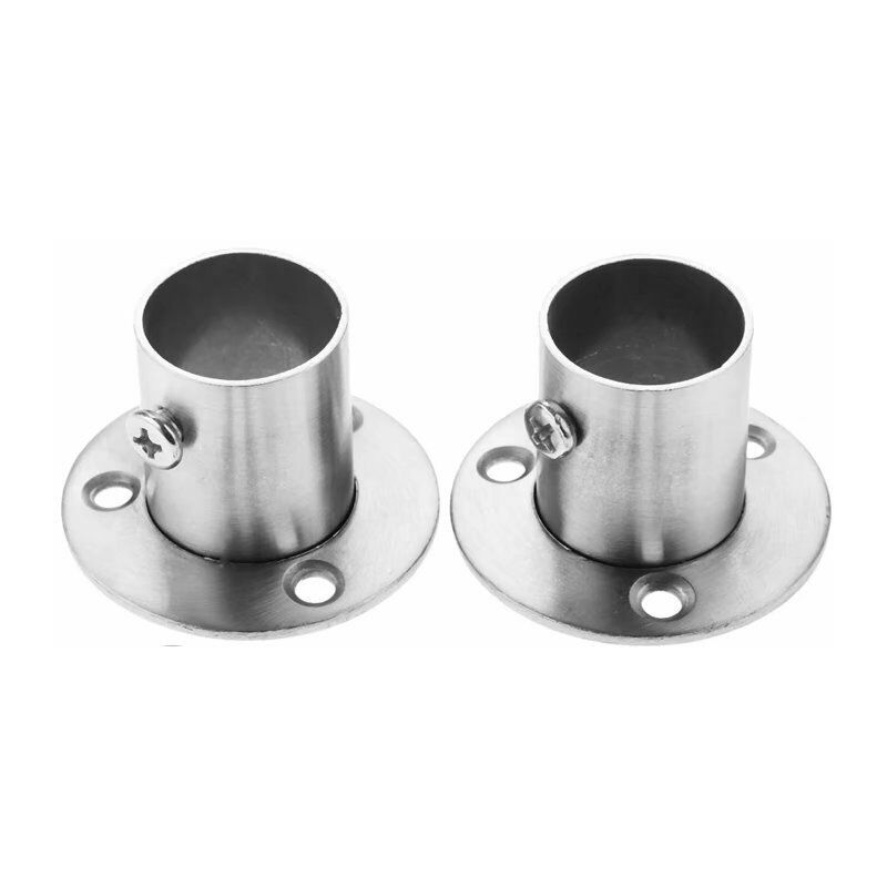 Set di 2 staffe per aste per armadio in acciaio