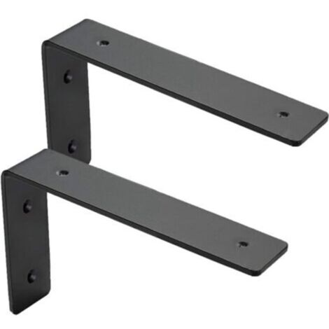 Set di 2 staffe per mensole a muro, supporti industriali resistenti, staffe robuste, staffe a L, spessore 5 mm con viti (15 cm x 15 cm)