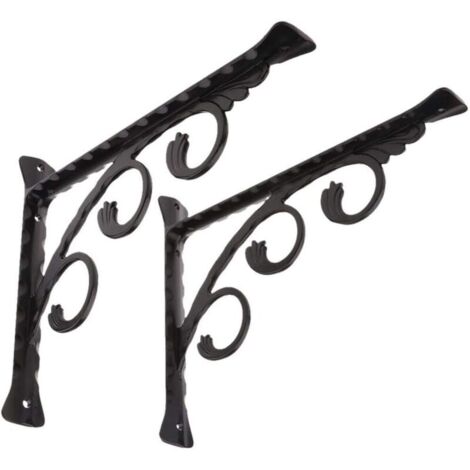 Set di 2 staffe per mensole a muro, supporti per installazione mensole, staffe in metallo resistenti, supporti triangolari ad angolo retto di 90 gradi (12 × 15 cm)