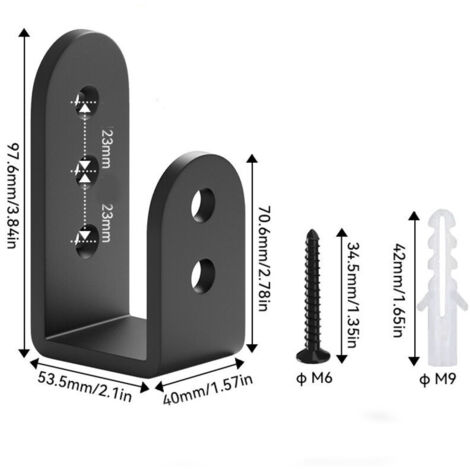 Set di 2 staffe per porte a forma di U, staffe per porte di sicurezza, staffe per porte da garage