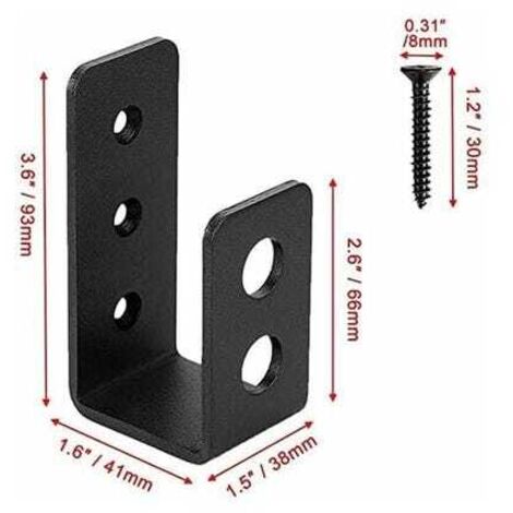 Set di 2 staffe per porte in acciaio per impieghi gravosi per 2 x 4 porte, barra di sicurezza sagomata