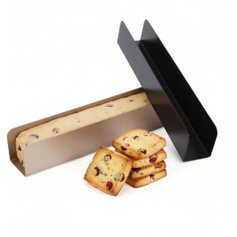 Set di 2 stampi per biscotti a forma di U, stampi da forno rettangolari, in acciaio al carbonio antiaderente, lavabili in lavastoviglie e adatti al forno, ideali per biscotti e torte pasquali, neri e 