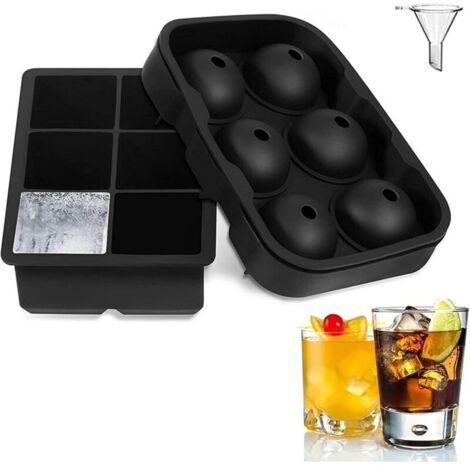 Set di 2 stampi per cubetti di ghiaccio in silicone, stampi grandi con coperchio, stampo per cioccolato fai-da-te per cocktail quadrati facili da sformare