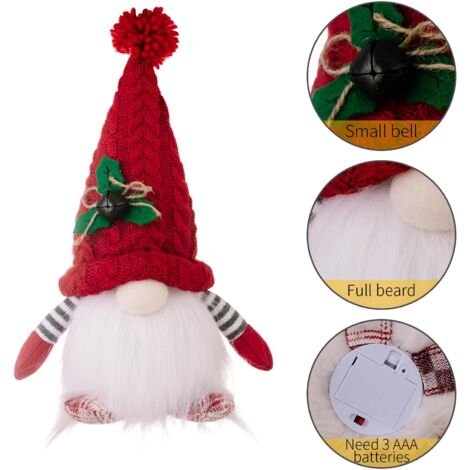 Set di 2 statuette di elfi natalizi fatti a mano - Gnomo di Babbo Natale - per decorazioni natalizie e decorazioni da tavola (16 x 28 cm)