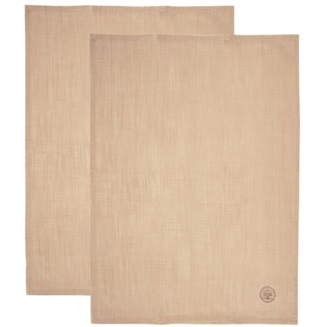 Set di 2 strofinacci da cucina in cotone beige, 70x50 cm.