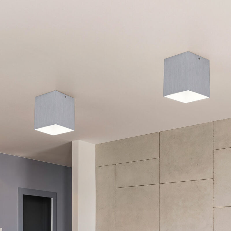 Image of Set di 2 faretti a plafone illuminazione a soffitto lampade da parete luci luci quadrate