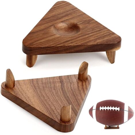 Set di 2 supporti in legno per palloni da calcio - Supporto per palloni da basket - Porta palloni da calcio in legno - Supporto in legno per palloni sportivi