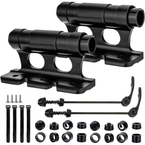 Set di 2 supporti per forcella da bicicletta, supporti per forcella da auto, realizzati in lega di alluminio, con meccanismo a sgancio rapido, per camion, SUV, rimorchi e auto