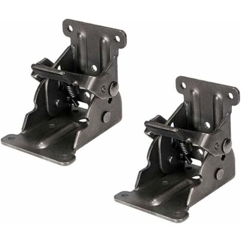 Set di 2 supporti pieghevoli con cerniere autobloccanti per mobili pieghevoli, ideali per tavoli, letti e mobili con meccanismi pieghevoli.