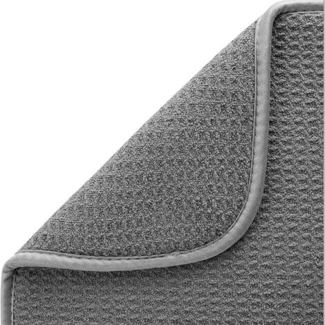 Set di 2 tappetini assorbenti in microfibra grigi, scolapiatti, asciugatura rapida, per cucina, 40 x 46 cm, lavabili in lavatrice