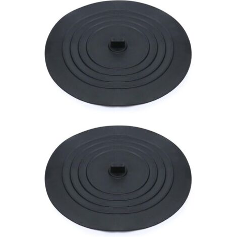 Set di 2 tappi di scarico in silicone, tappi per lavello, tappi per vasca da bagno, 15 cm, per lavello della cucina, vasca da bagno, nero