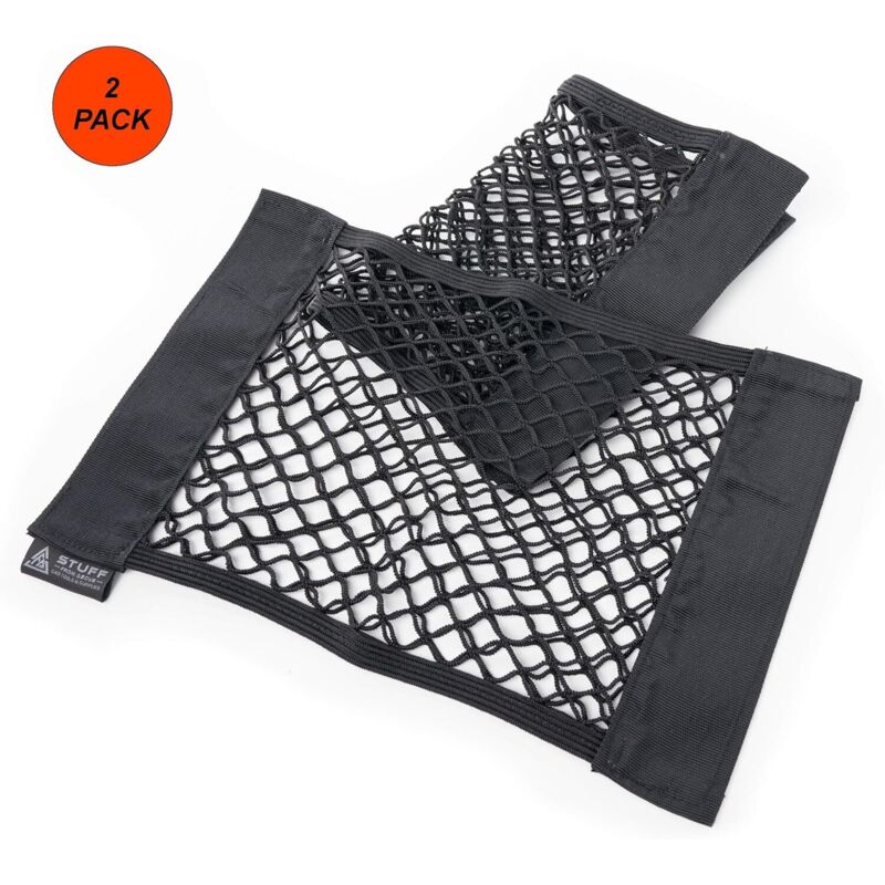 Image of Set di 2 tasche in rete nera - nero - Tenuta stabile (38 x 25 cm)