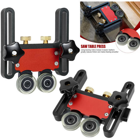 Set di 2 tavole di guida per sega da tavolo, guida di avanzamento a doppio cuscinetto, in lega di alluminio, utensili per la lavorazione del legno regolabili, processo da 5 mm per falegnameria