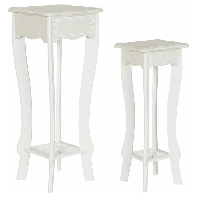 Set di 2 tavoli DKD Home Decor Bianco Marrone