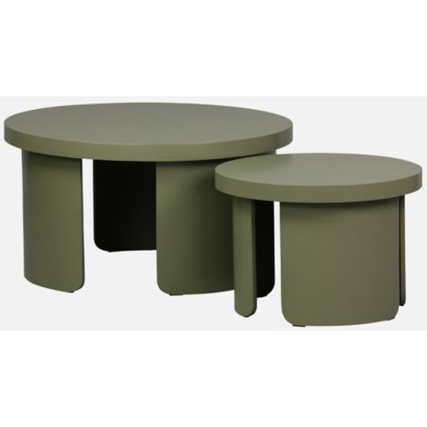 Set di 2 tavolini rotondi impilabili