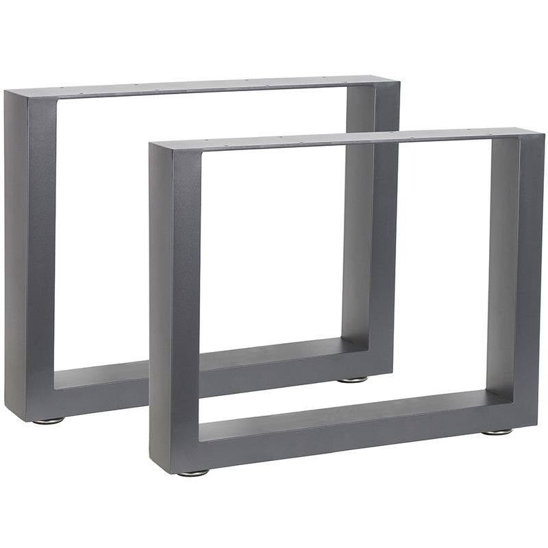 Image of Set di 2 telai tavolo grigio 64x43 cm base tavolo base tavolo runners gambe tavolo acciaio