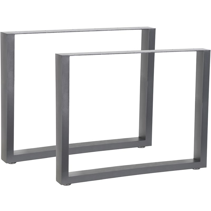 Image of Mucola - Set di 2 telai tavolo grigio 90x72 cm base tavolo carrelli gambe tavolo acciaio