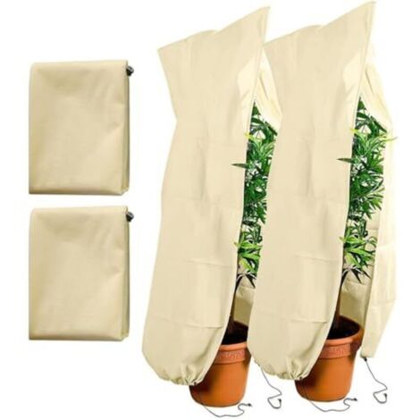 Set di 2 teli antigelo invernali, 120 x 180 cm, in tessuto non tessuto traspirante, ideali per palme e piante da balcone.