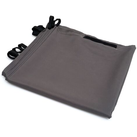 Set di 2 tende per pergola 3 e 4 M grigie a parete con chiusura a zip