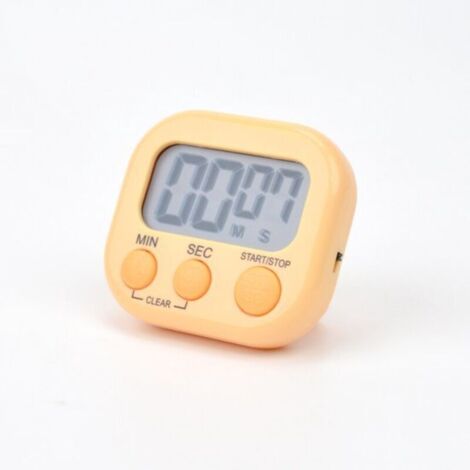 Set di 2 timer da cucina digitali per cucinare, con cifre grandi e allarme acustico, retro magnetico, ideali per la cottura al forno - Arancione chiaro - 7,3 x 6,5 mm