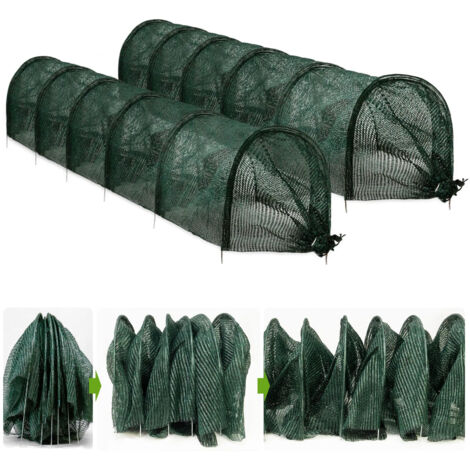 Set di 2 tunnel per serra, coperture per filari di tunnel per serra, reti ombreggianti per tunnel da giardino (300 x 45 x 45 cm)