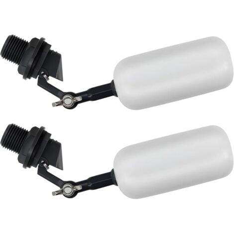 Set di 2 valvole a galleggiante a sfera da 1/2 pollici, con braccio regolabile, per abbeveratoi per animali, acquari e sistemi idroponici - Riempimento automatico e controllo del livello dell'acqua