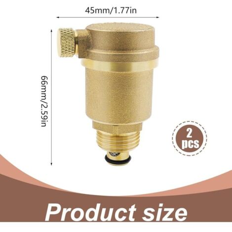 Set di 2 valvole di sfiato automatiche in ottone DN15 CSPARCV per scaldabagni solari - Sfogo di pressione