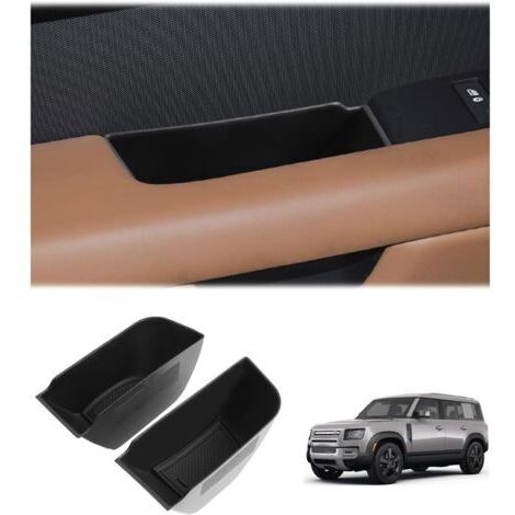 [Set di 2] Vani portaoggetti per console centrale compatibili con Land Rover Defender 90 110 2020-2024 2025, nuovo vassoio organizer Defender 110 L663 per passante della portiera (portiera anteriore)