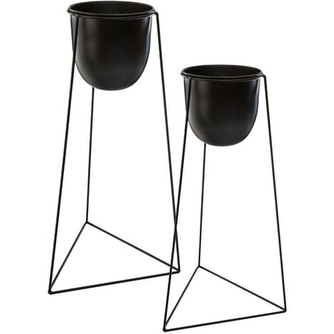 Set di 2 vasi in metallo nero - Atmosphera créateur d'intérieur