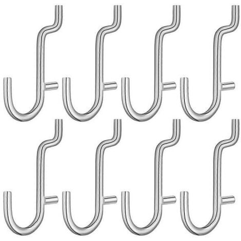 Set di 20 ganci portaoggetti, ganci per pannello forato, ganci a forma di U